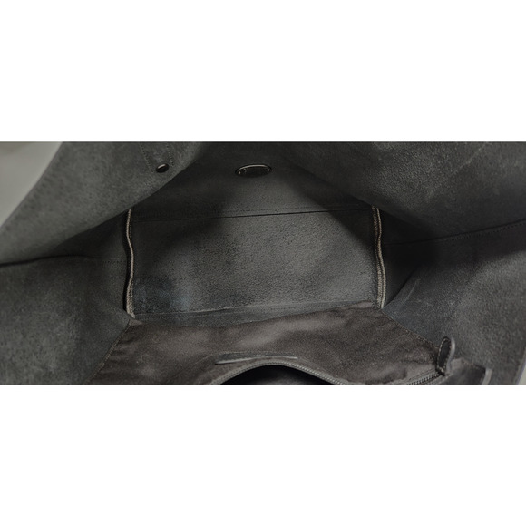 Coach Market Large Gunmetal/Silver/Black Polished Pebble Leather Tote Bag Used - Picture 7 of 14